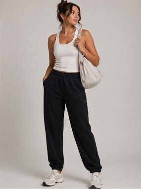 Buff Bunny Black Jogger Sweatpants Size Small High Rise Athletic Lounge Pants